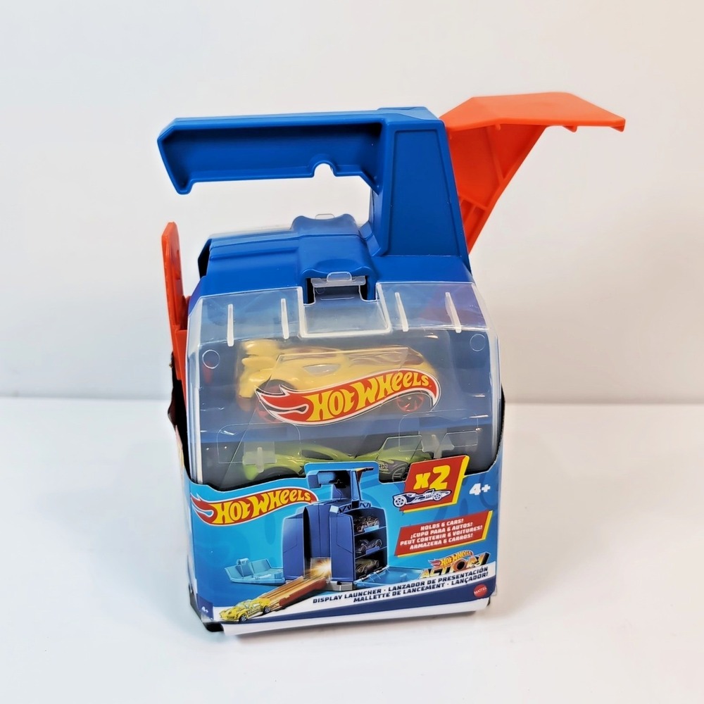 Mattel Hot Wheels Track &‎ Builder Display Launcher Case X2 Cars NEW UNOPENED